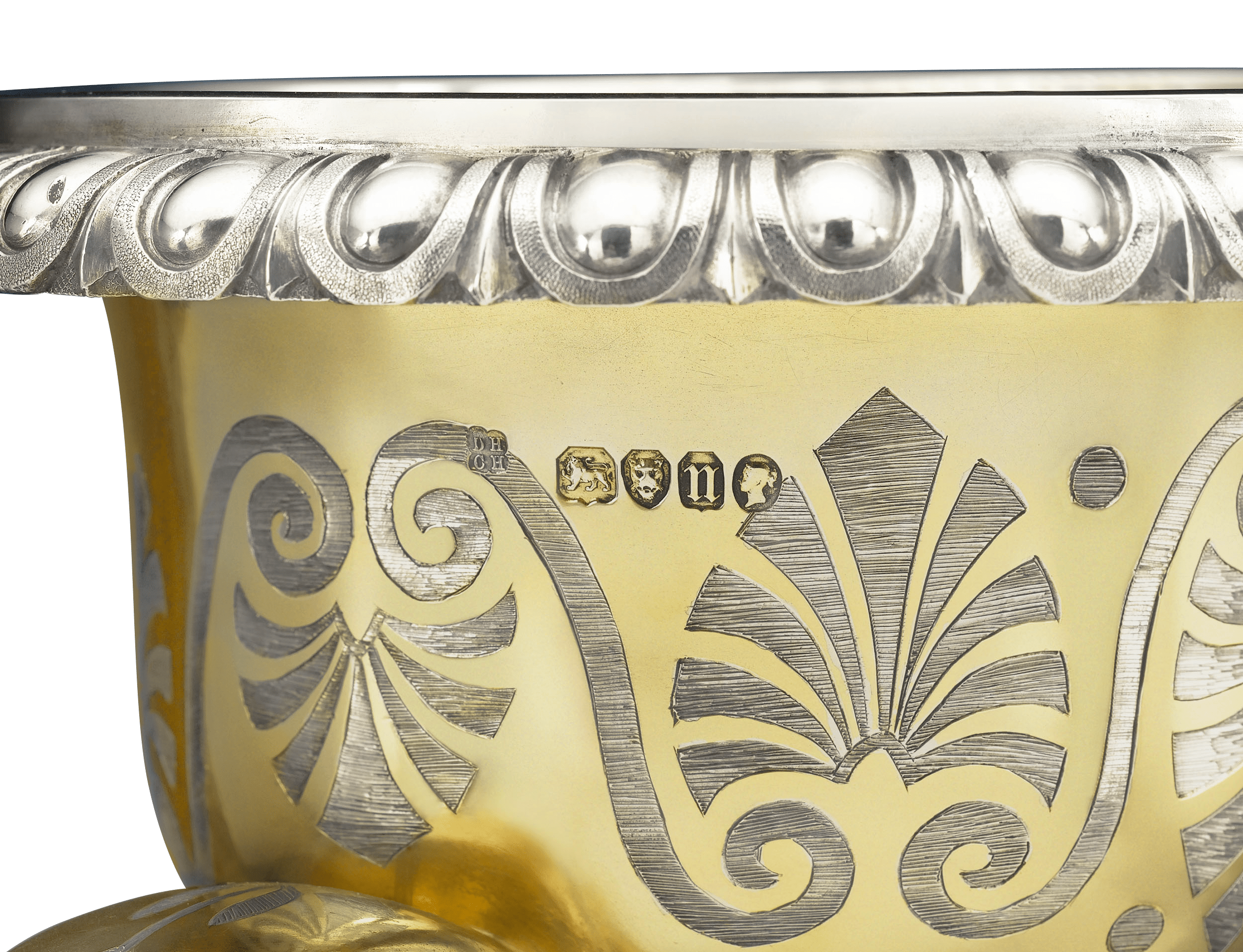 Victorian Parcel Gilt Vase by D & C Houle