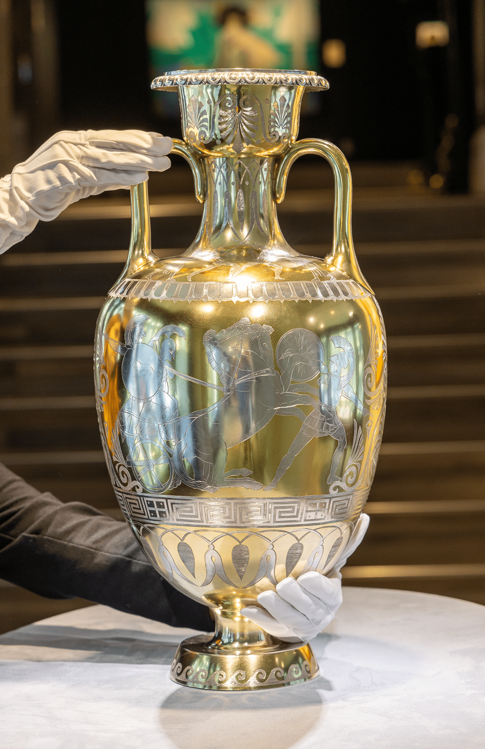 Victorian Parcel Gilt Vase by D & C Houle
