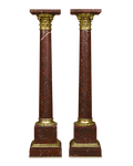 Pair of Rouge Marble Pedestals