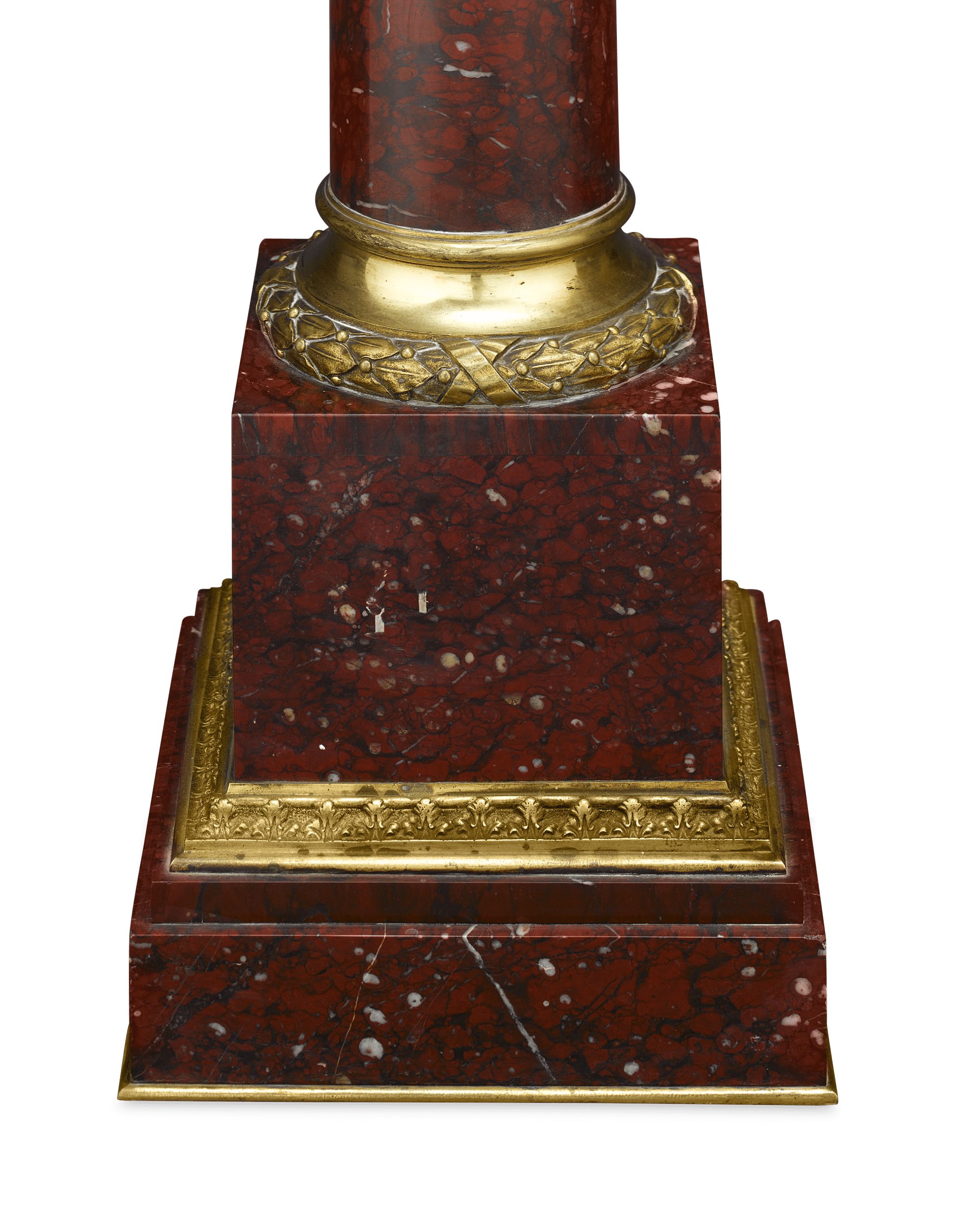 Pair of Rouge Marble Pedestals