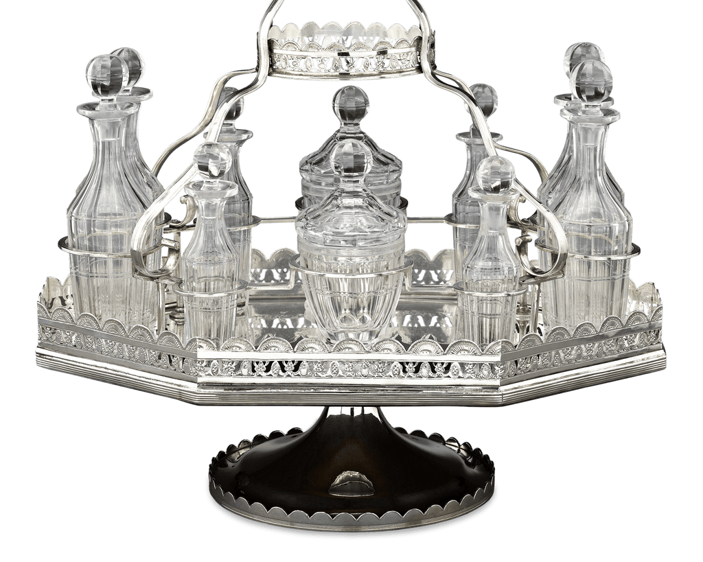 Silver Plate Epergne and Cruet Service