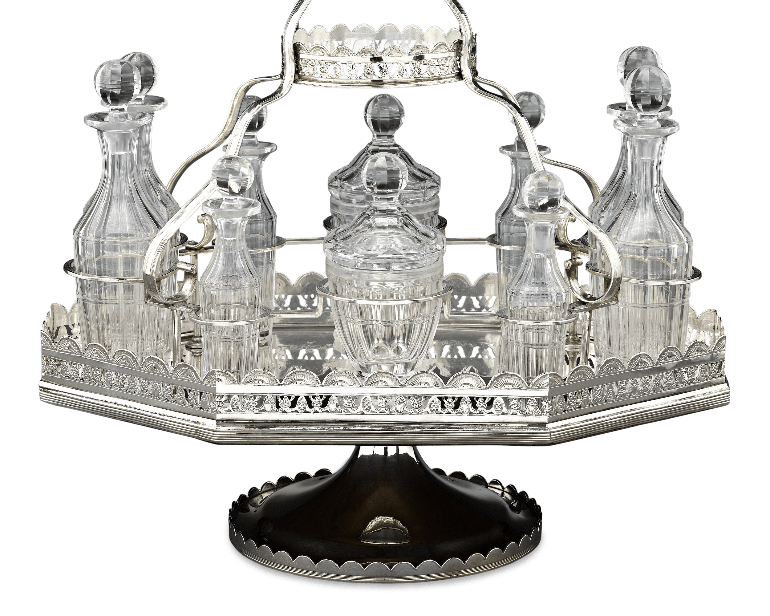 Silver Plate Epergne and Cruet Service