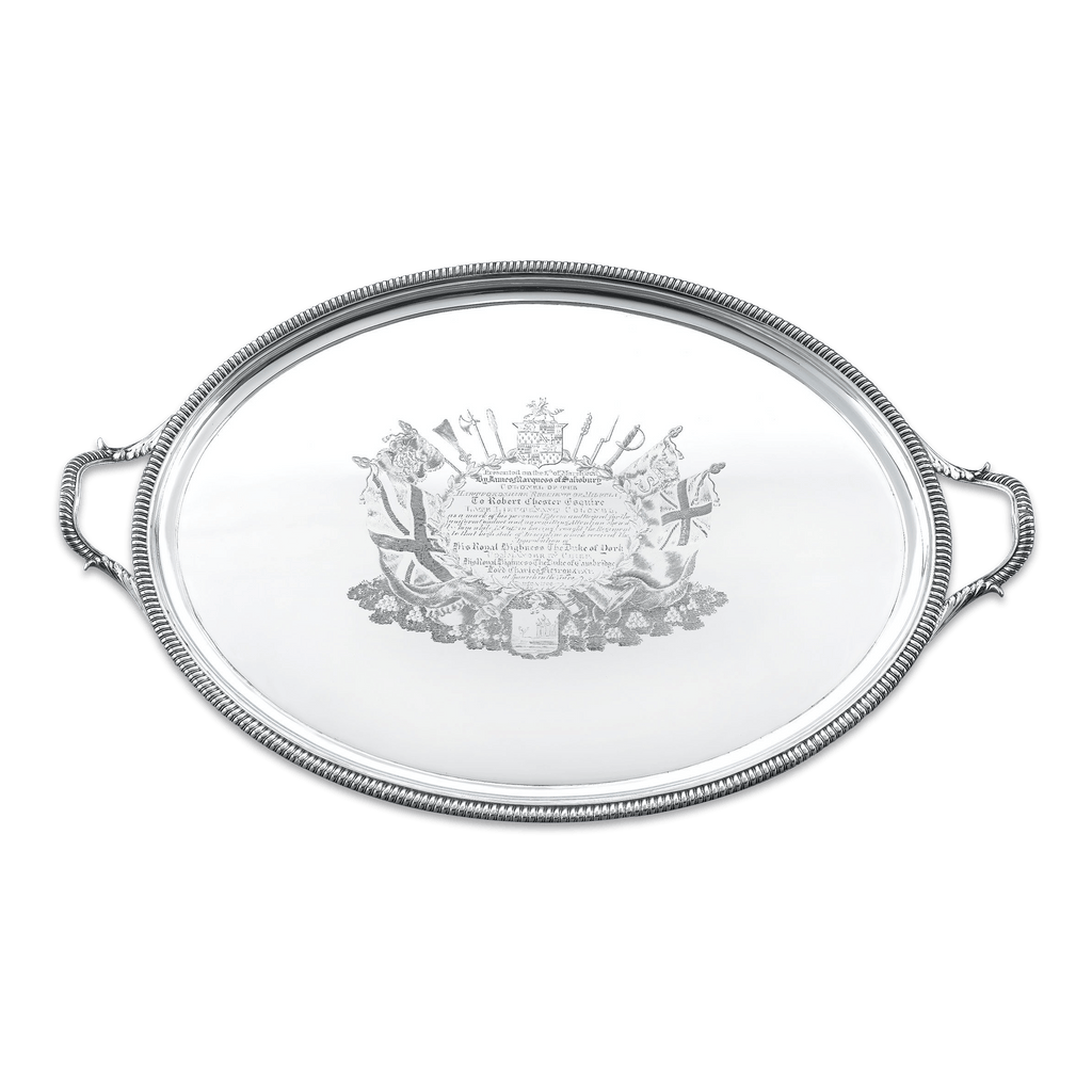 George III Silver Tray for Lt. Robert Chester