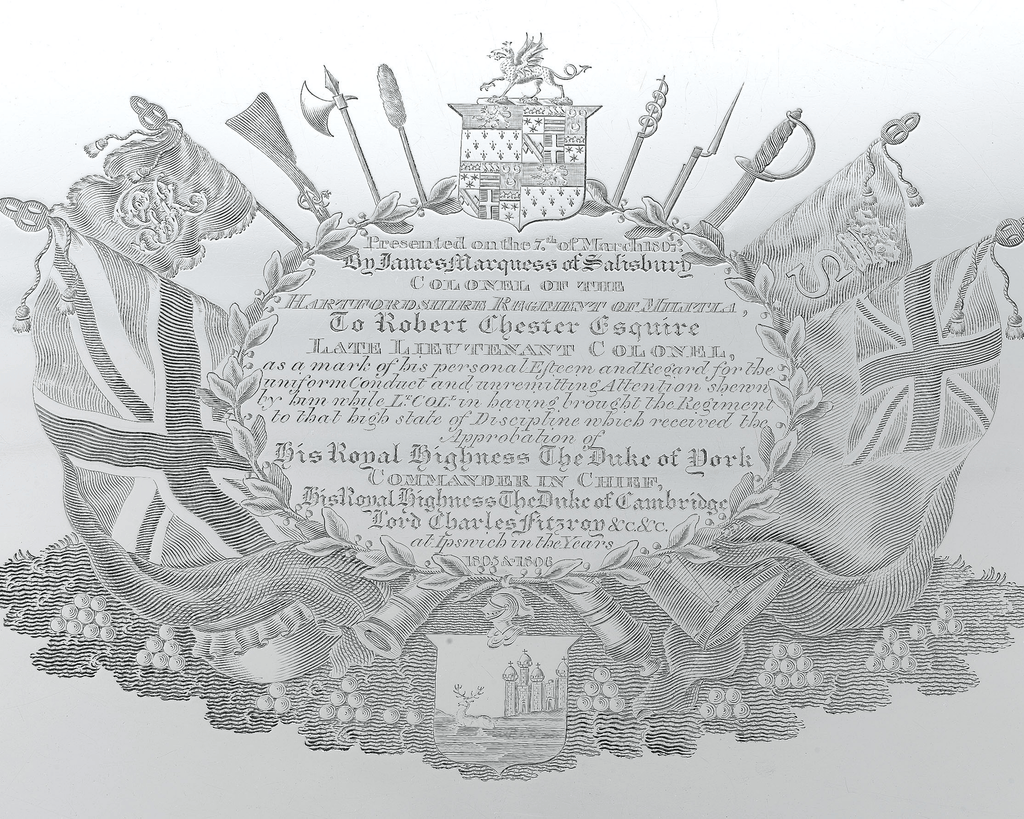 George III Silver Tray for Lt. Robert Chester
