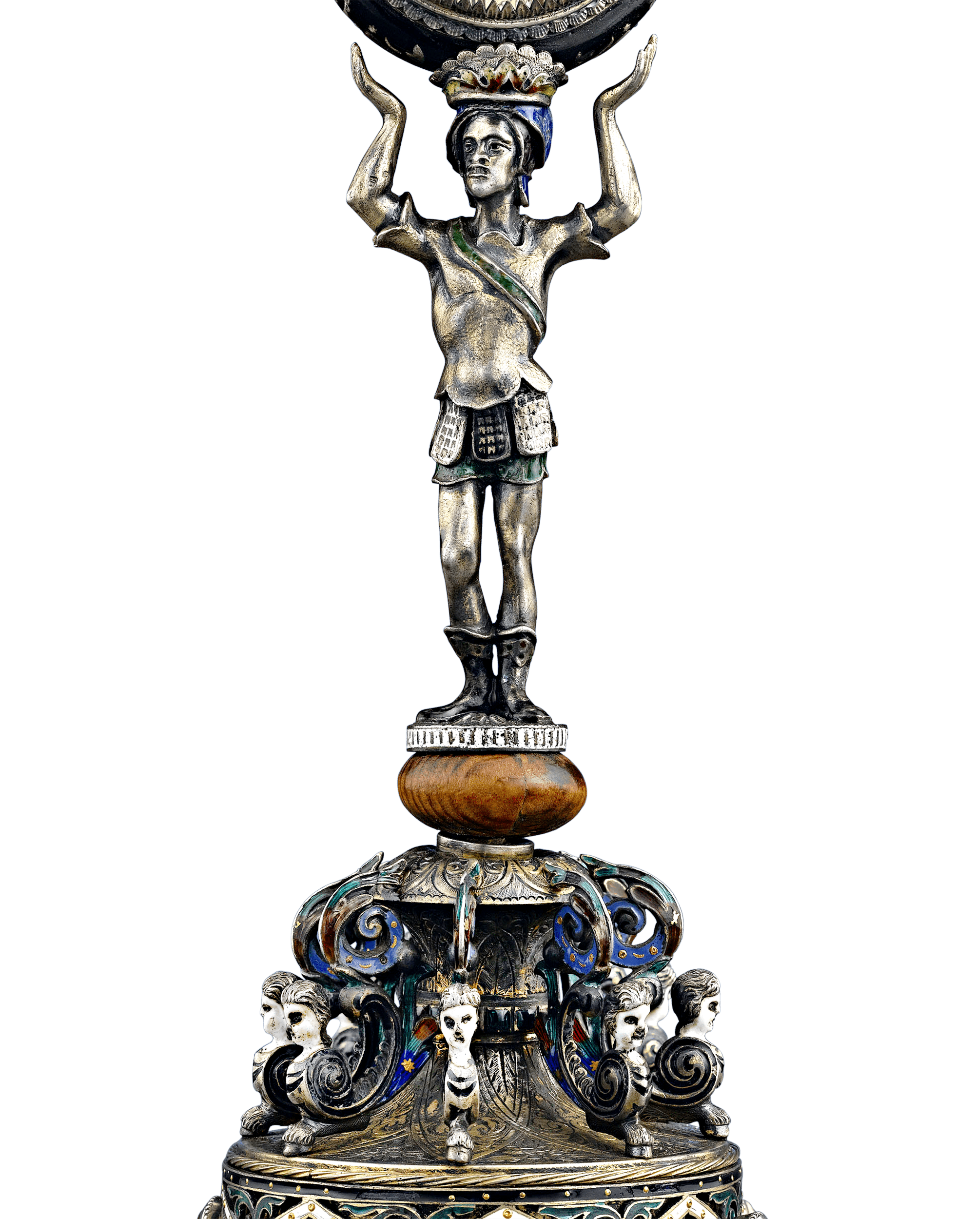 Viennese Enamel Soldier Clock