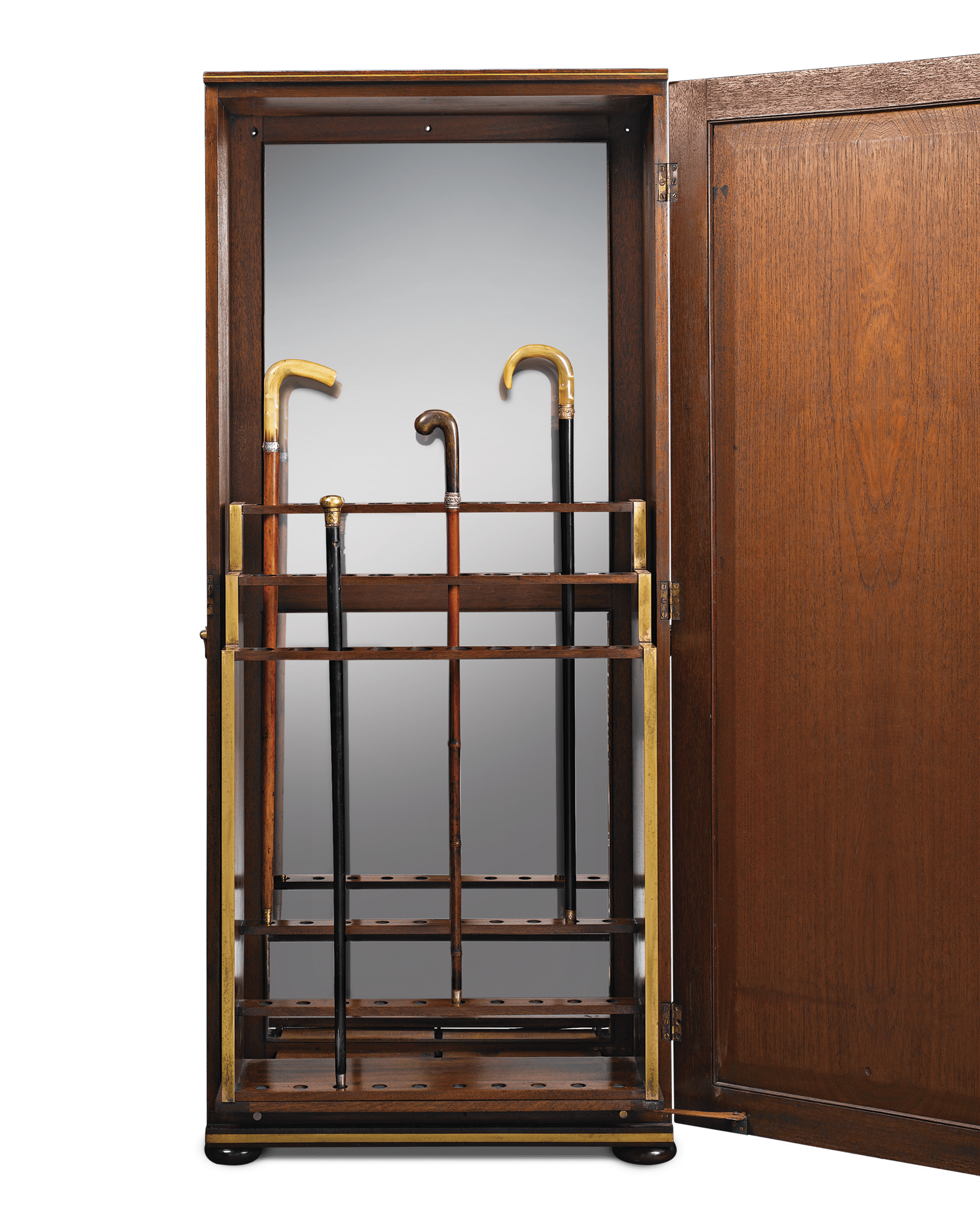 Mahogany Upright  Cane Cabinet