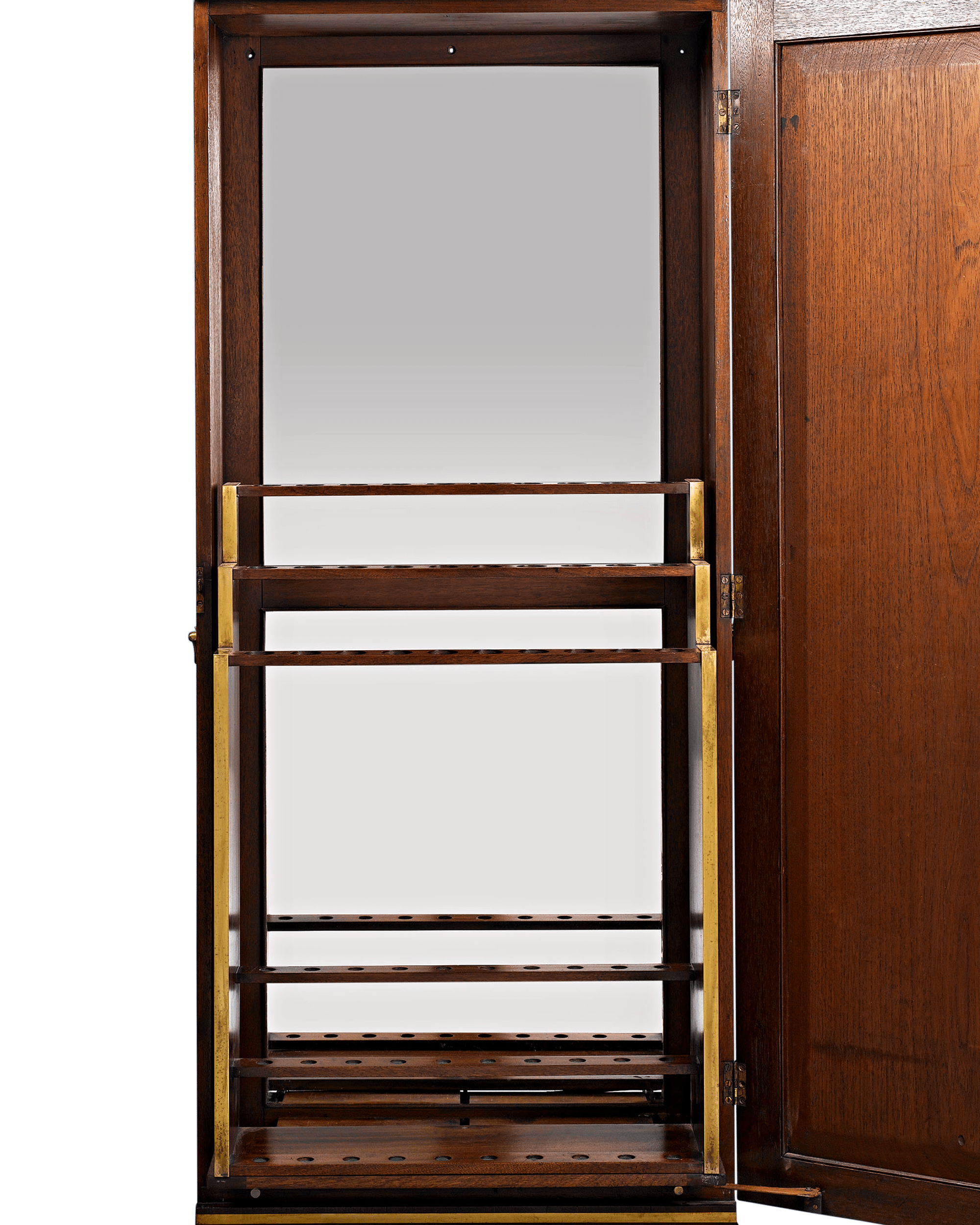 Mahogany Upright  Cane Cabinet