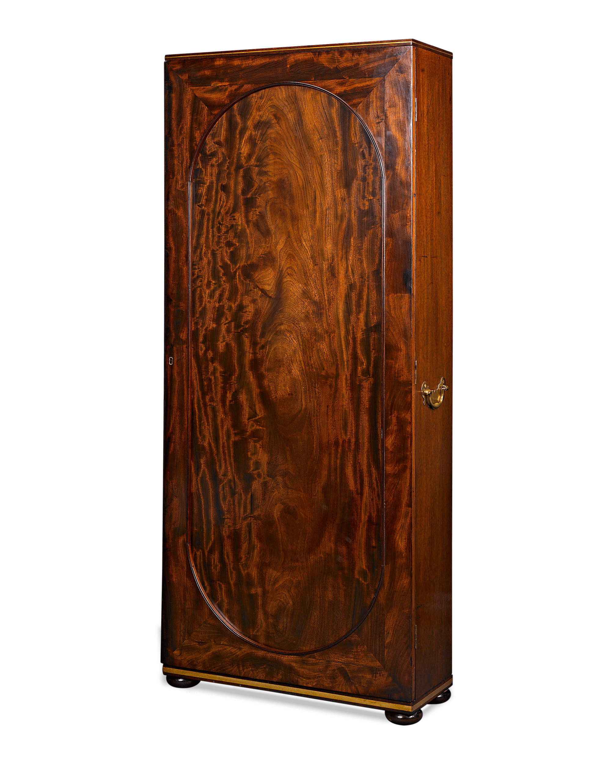 Mahogany Upright  Cane Cabinet