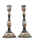 Viennese Enamel Candlesticks