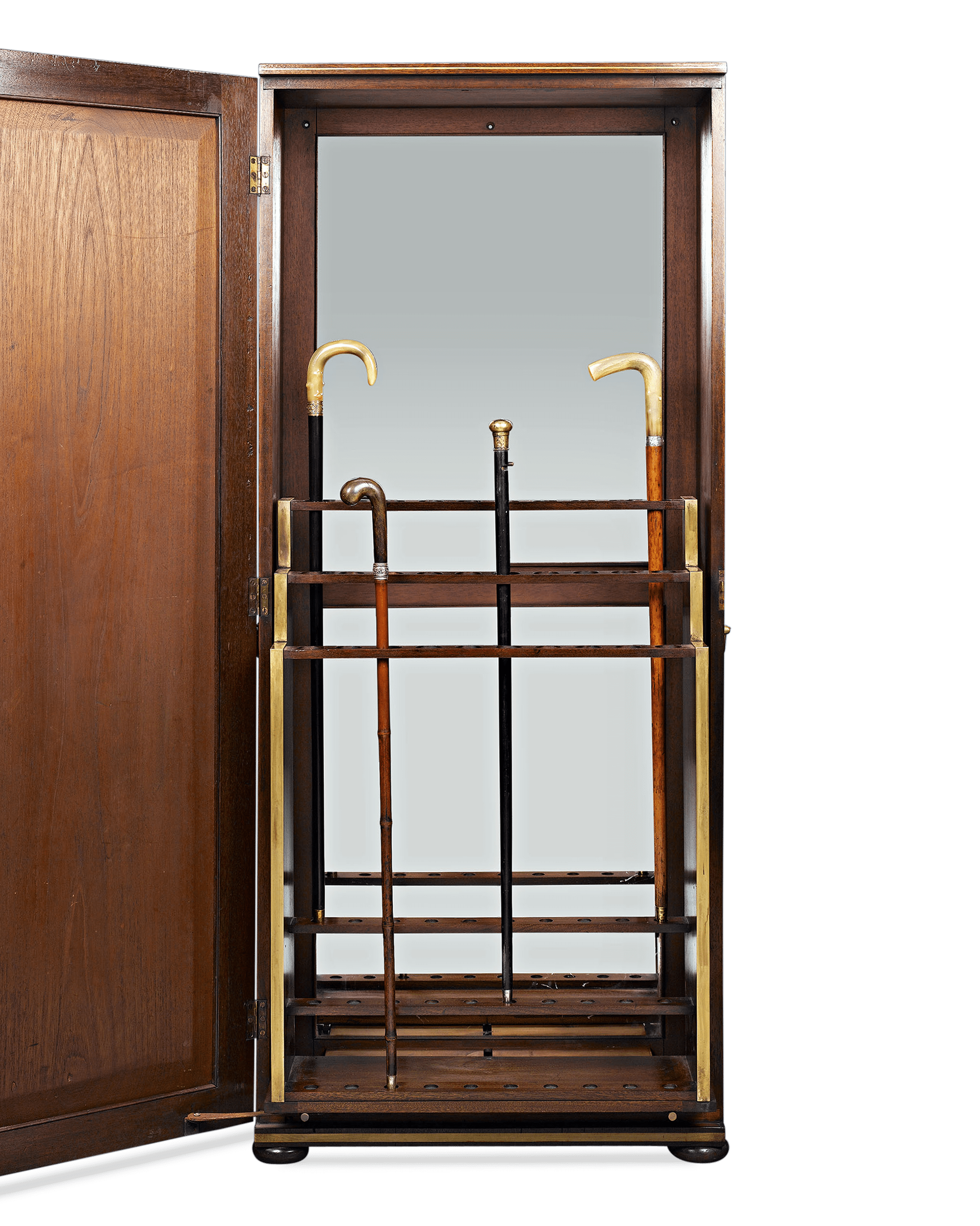 English Upright Cane Cabinet