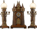 Medieval Castle Clock Garniture