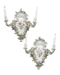 Pair of Meissen Porcelain Sconces