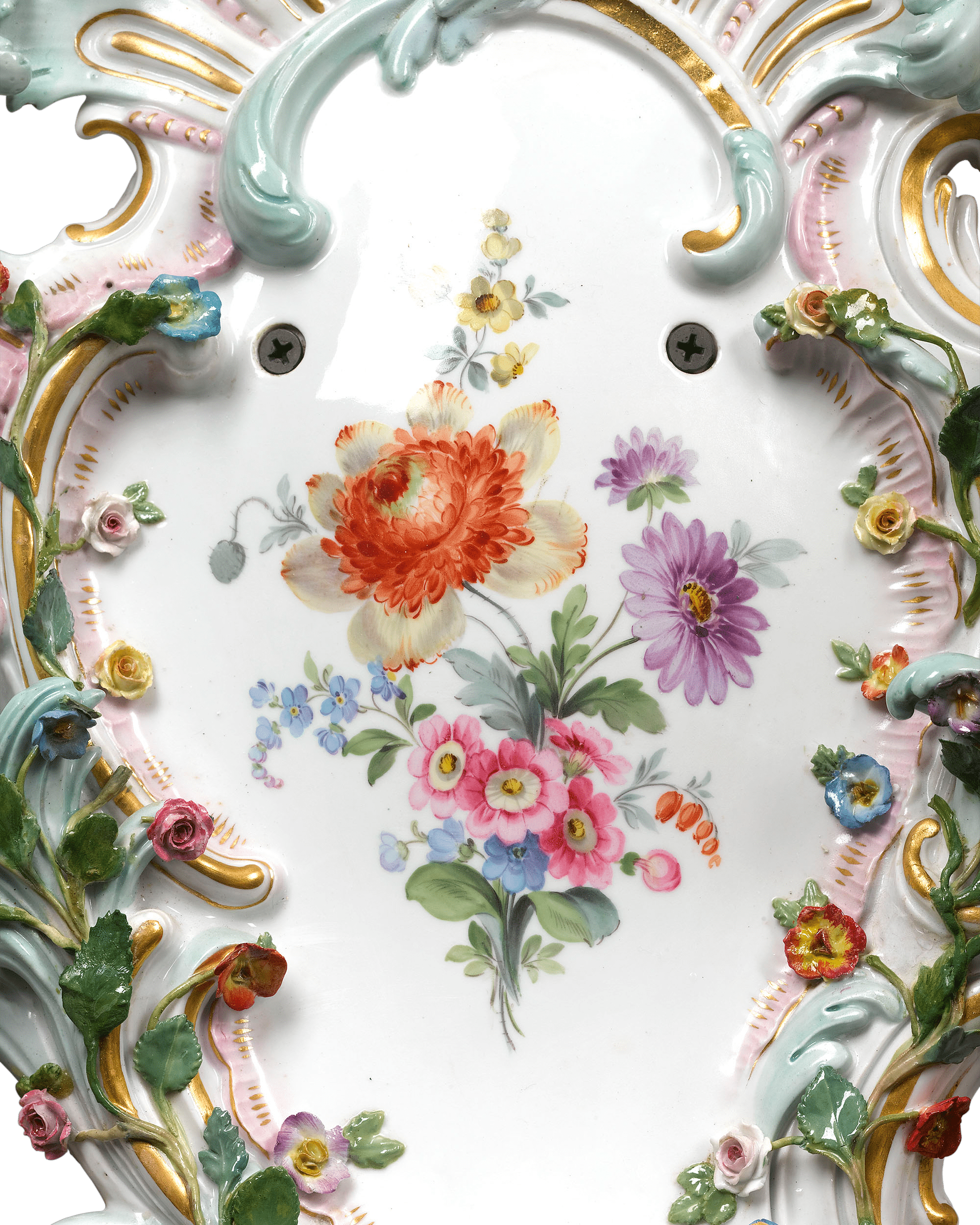 Pair of Meissen Porcelain Sconces