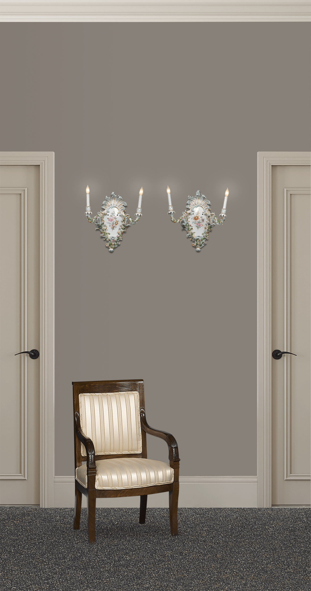 Pair of Meissen Porcelain Sconces