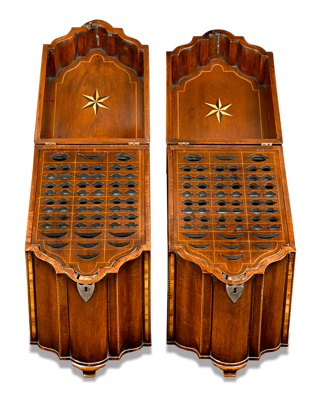 George III Mahogany Footed Knife Boxes