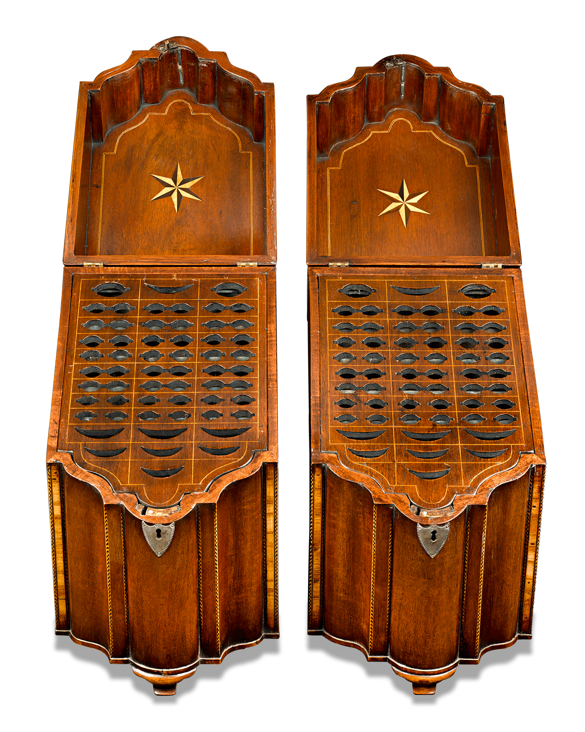 George III Mahogany Footed Knife Boxes