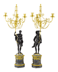 Russian Figural Bronze Candelabra