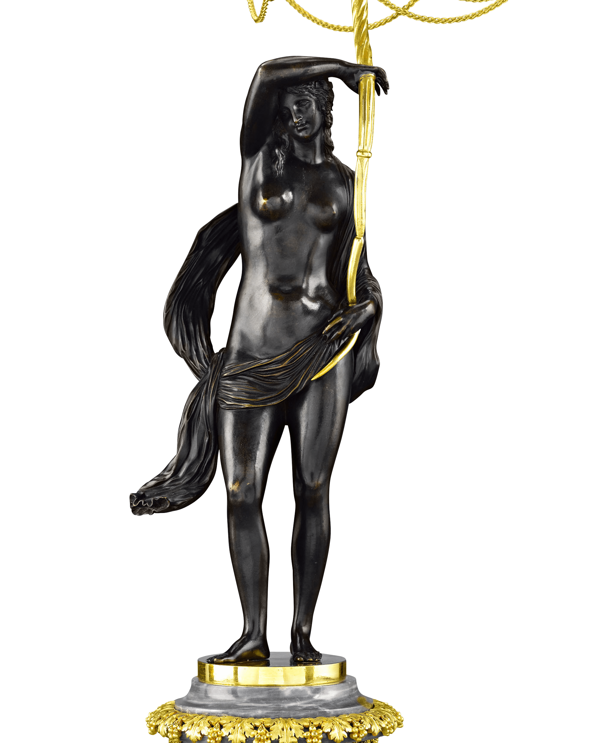 Russian Figural Bronze Candelabra