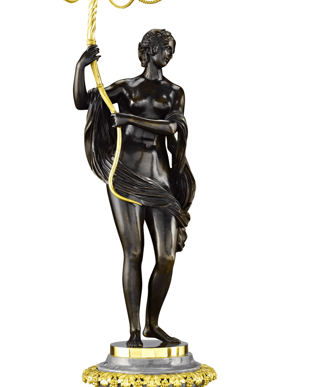 Russian Figural Bronze Candelabra