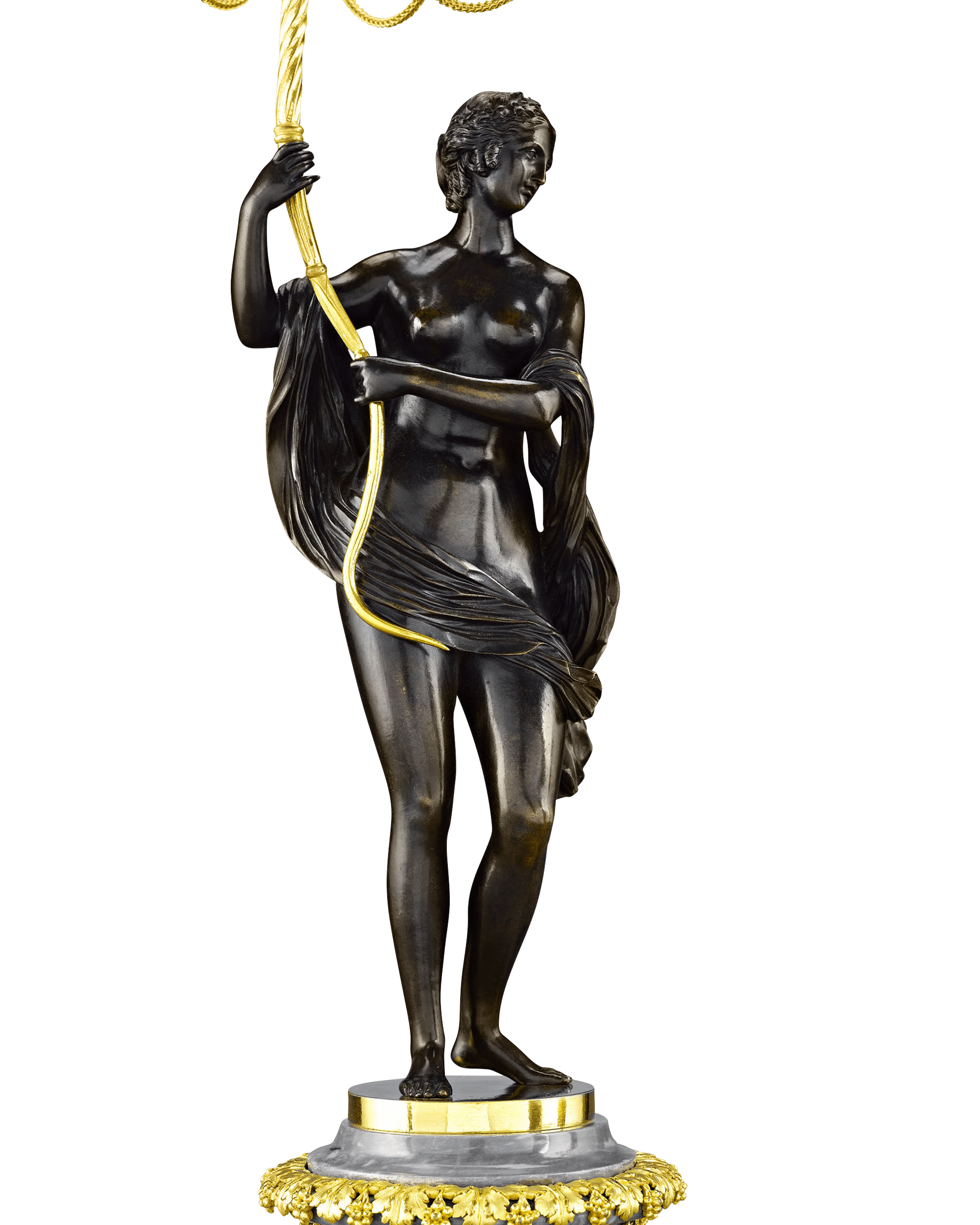Russian Figural Bronze Candelabra