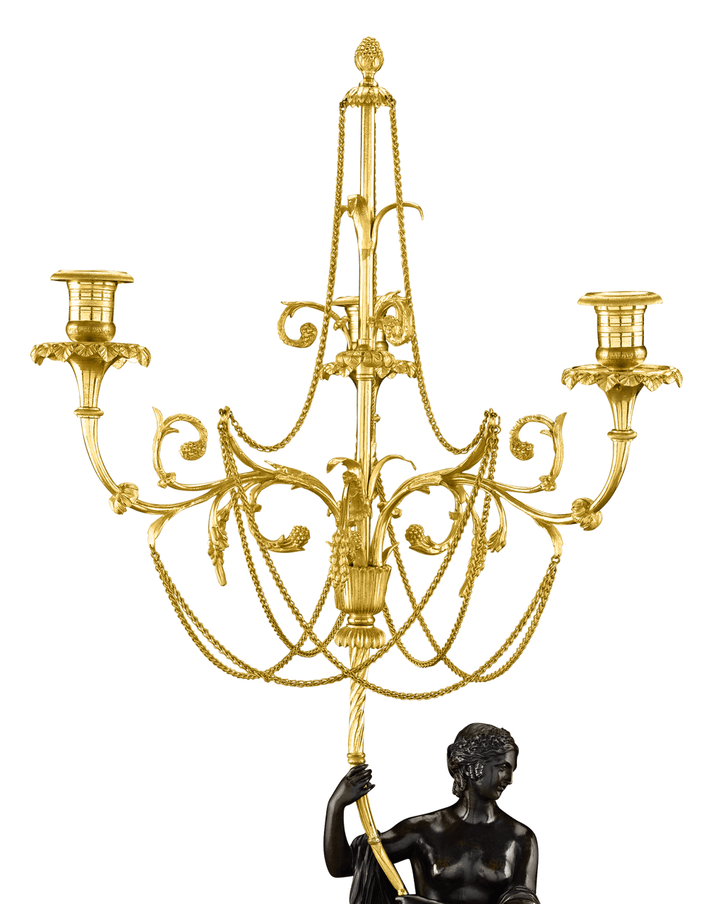 Russian Figural Bronze Candelabra