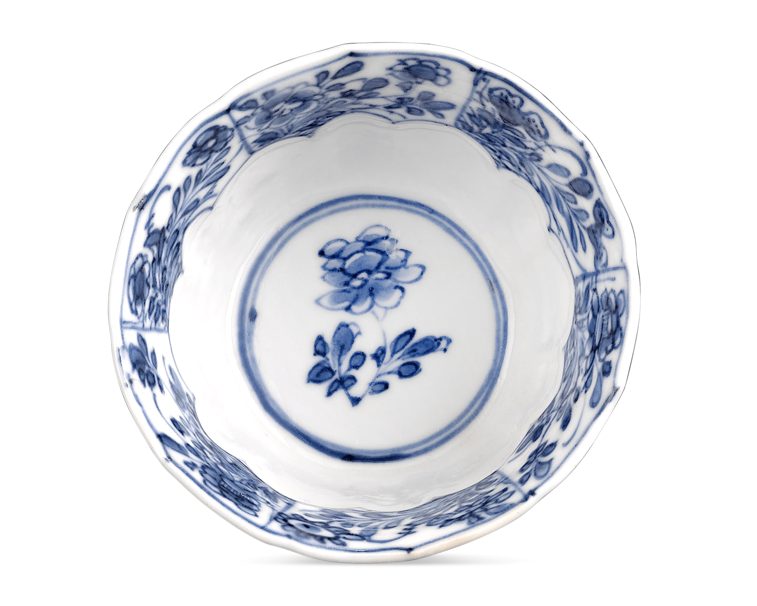 Chinese Blue & White Floral Teacup