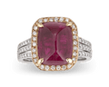 Untreated Burma Cabochon Ruby Ring, 6.31 Carats