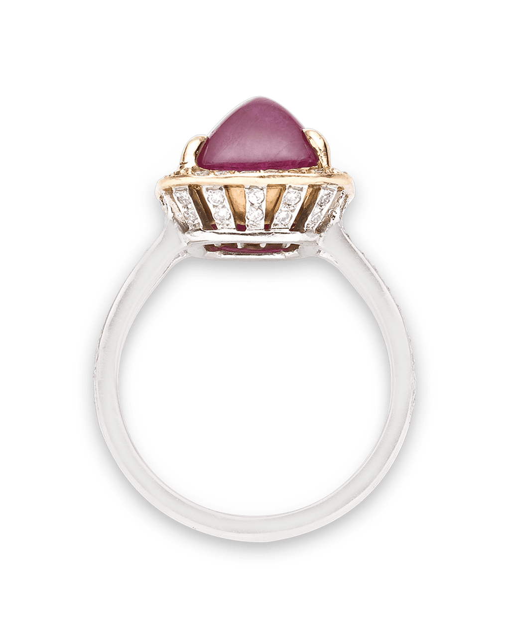 Untreated Burma Cabochon Ruby Ring, 6.31 Carats