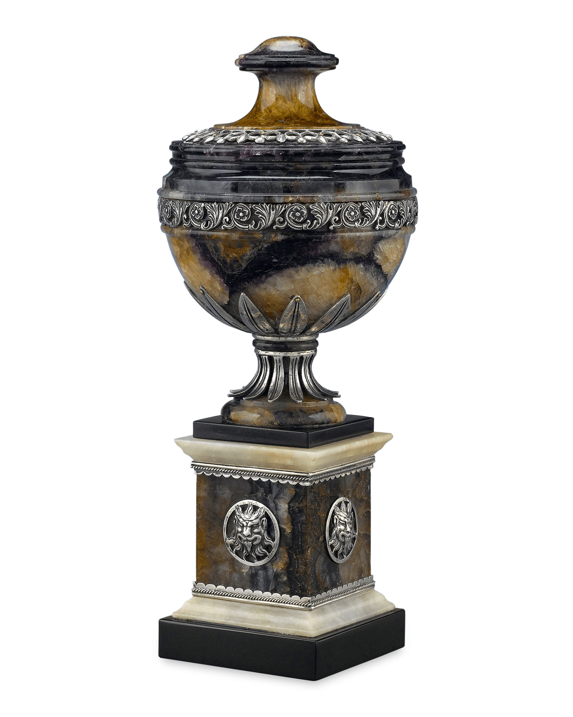 Georgian Blue John and Silver Urn
