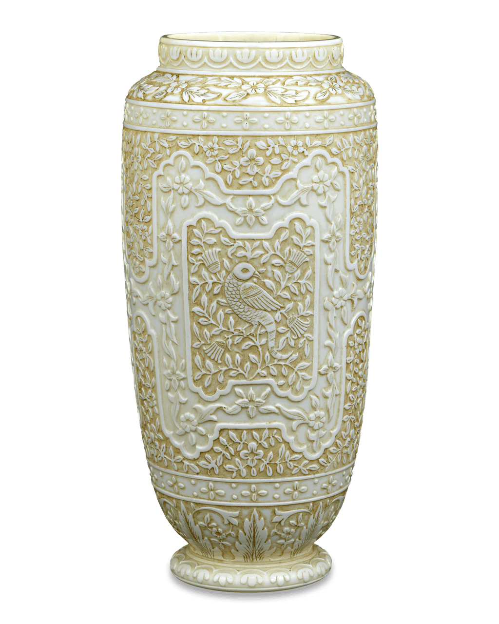 Ivory Cameo Glass Vases by Webb