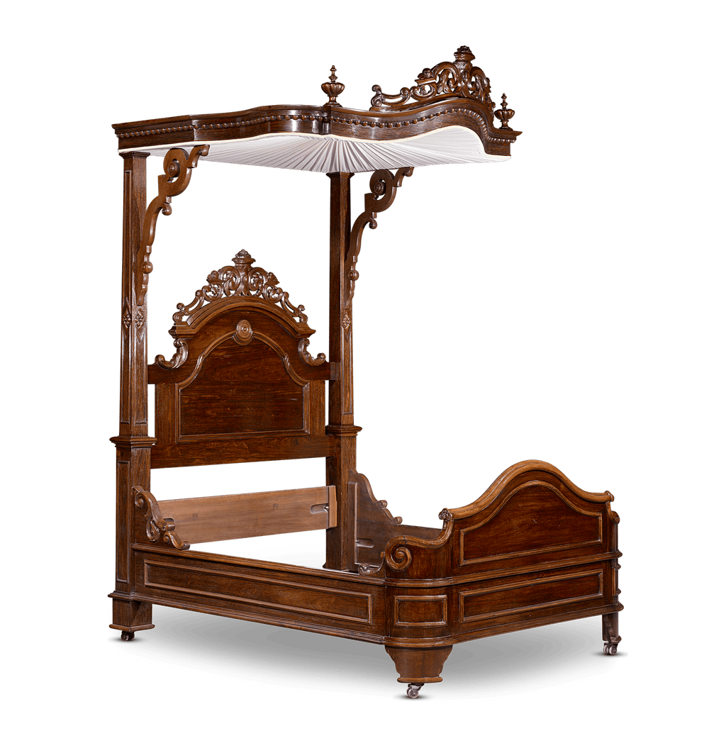 Rococo Revival Half Tester Bed