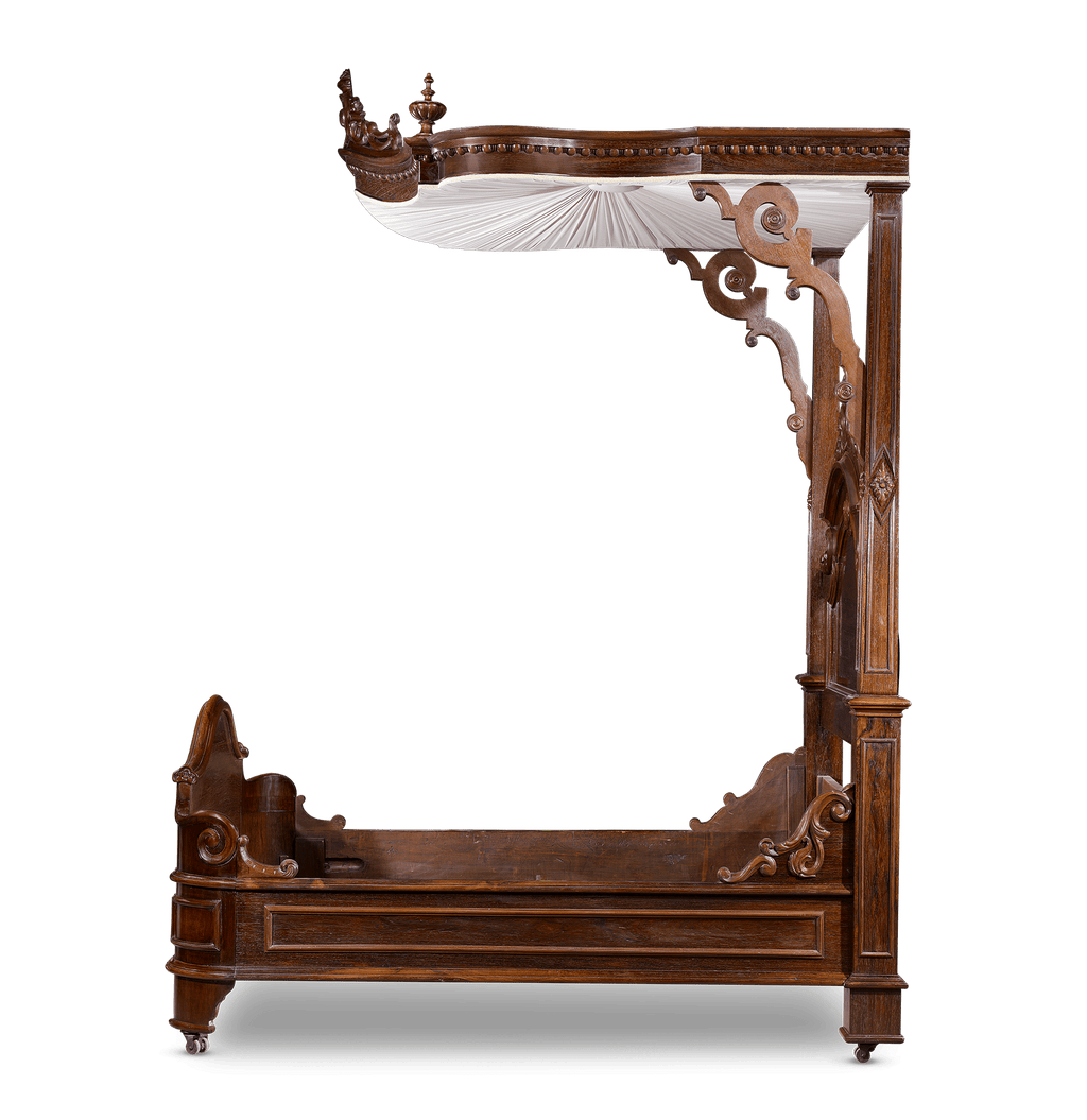 Rococo Revival Half Tester Bed