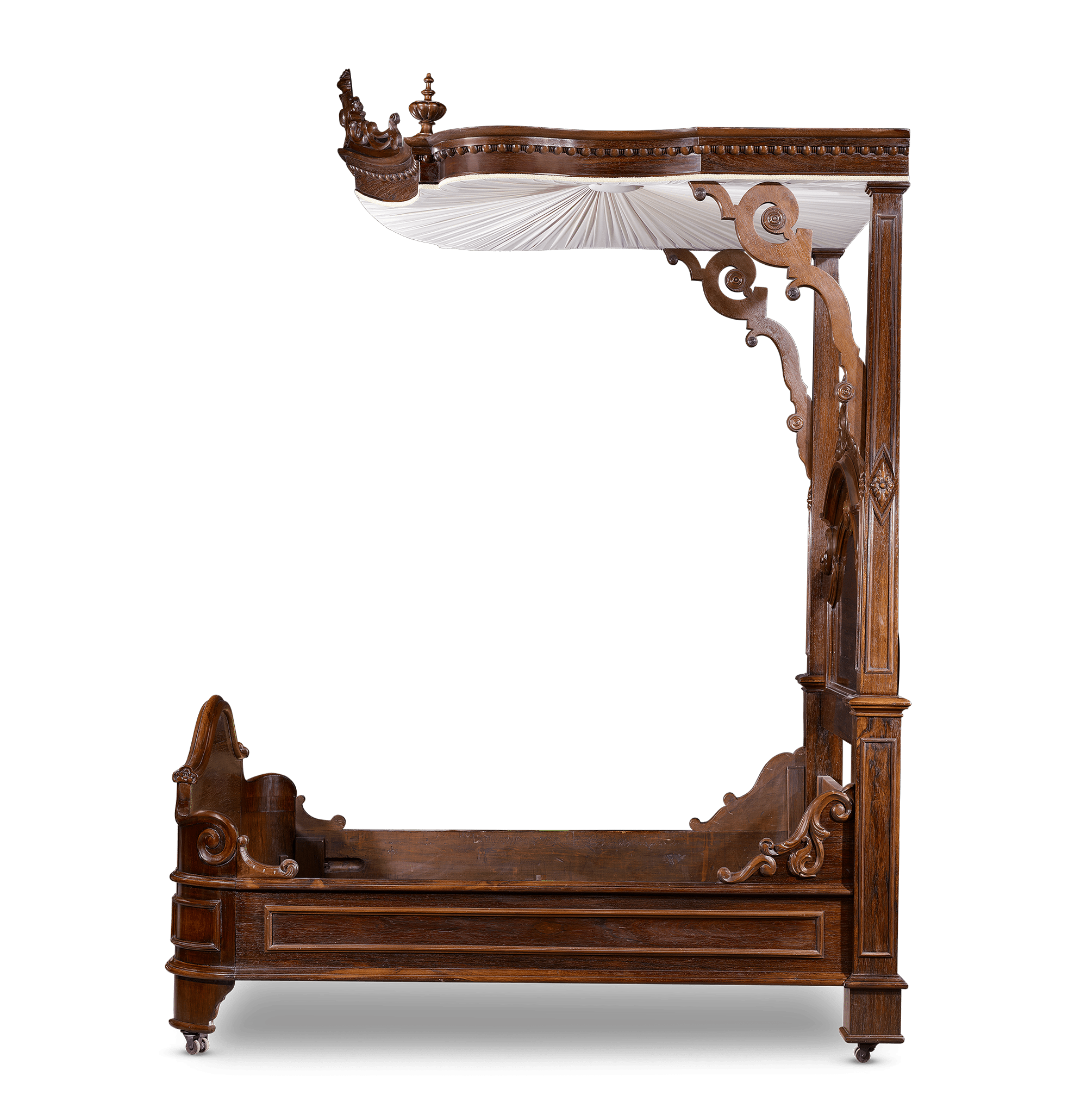 Rococo Revival Half Tester Bed