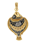 Diamond and Enamel Sunfish Lapel Watch