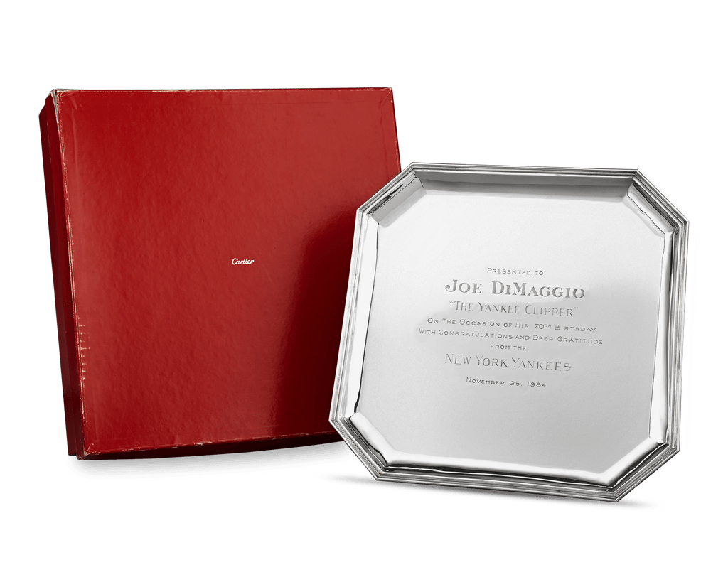 Joe DiMaggio Silver Presentation Tray by Cartier
