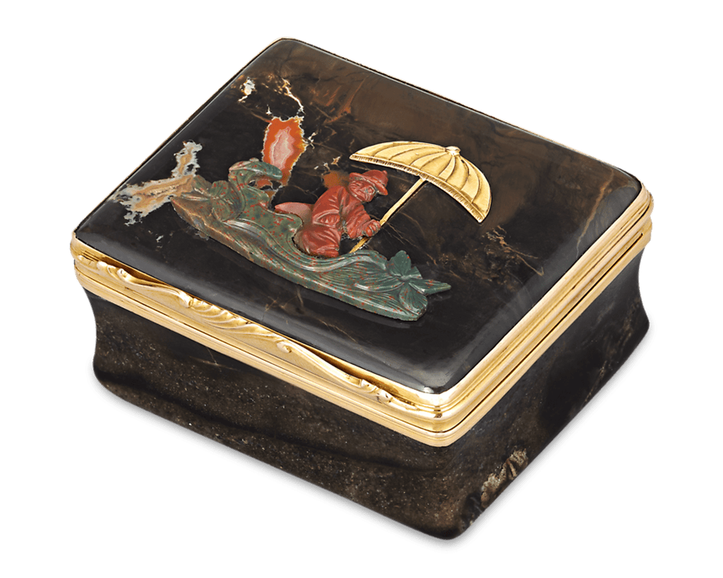 French Chinoiserie Hardstone Snuff Box