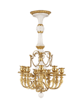 White Marble and Gilt Bronze Russian Chandelier