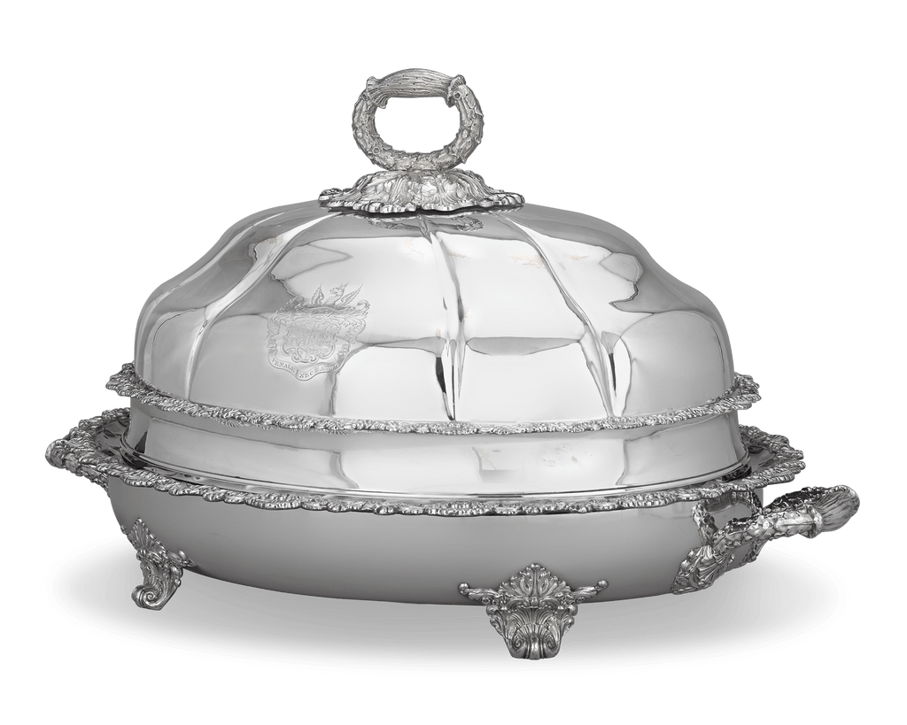 Old Sheffield Silver Plate Venison Dish with Cover