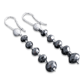 Black Diamond Dangle Earrings, 22.00 Carats