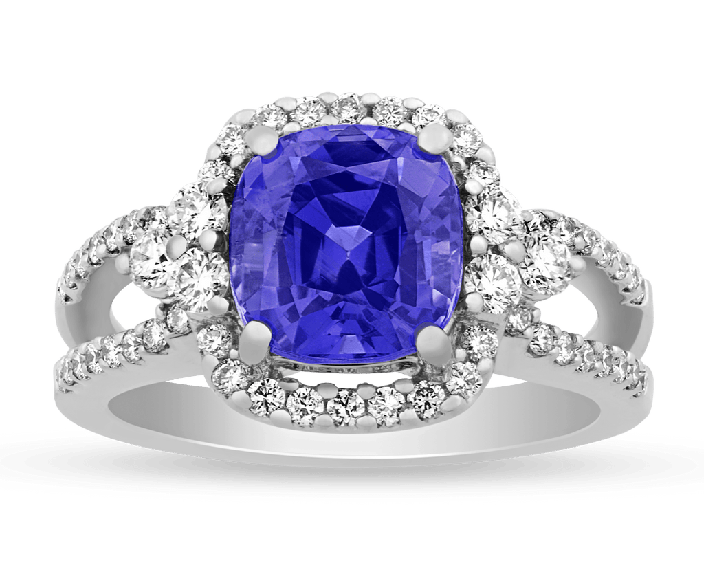 Untreated Purple Sapphire Ring, 3.16 Carats