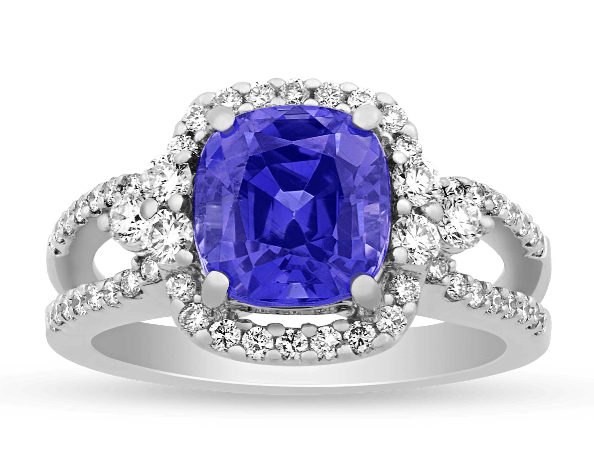 Untreated Purple Sapphire Ring, 3.16 Carats