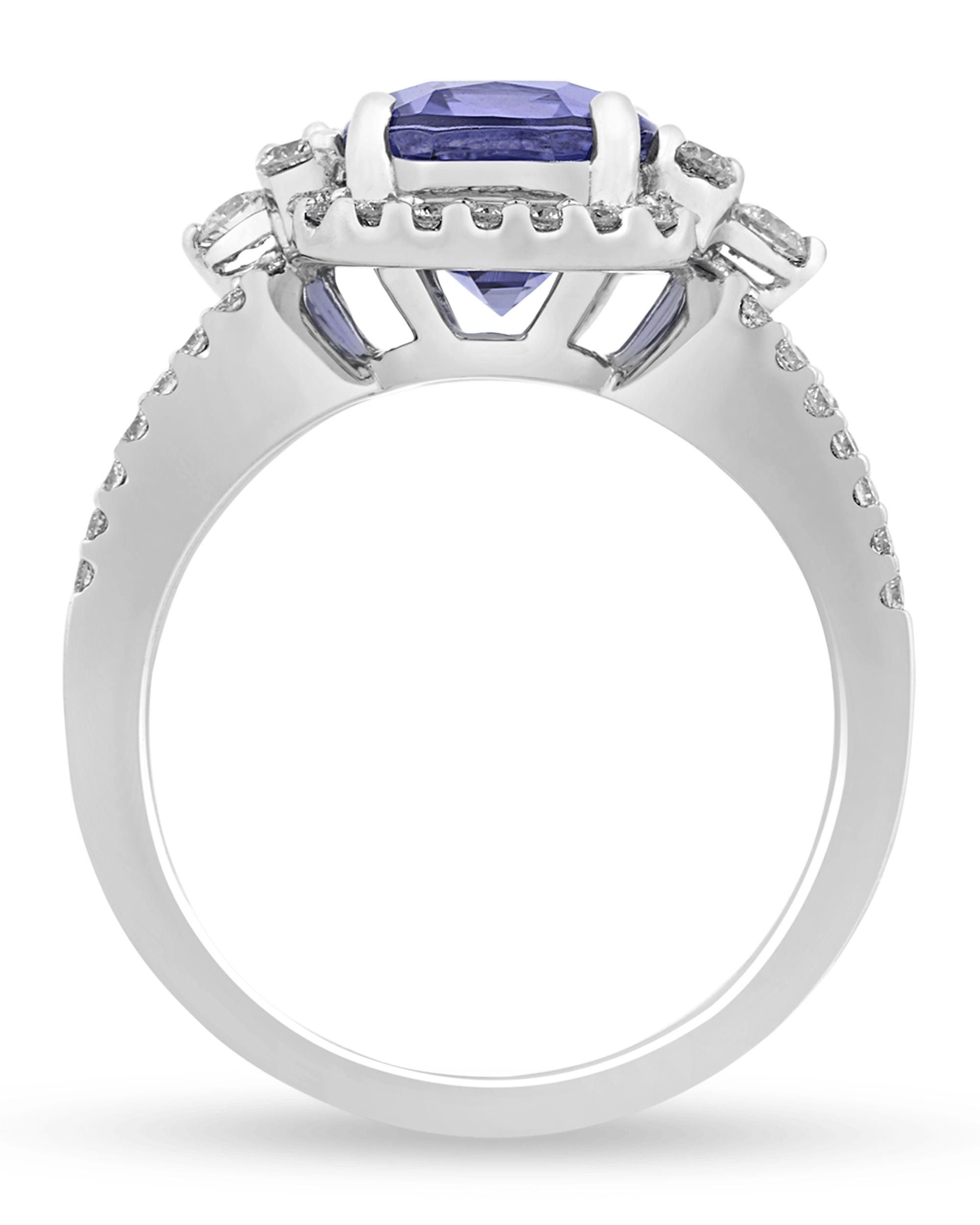 Untreated Purple Sapphire Ring, 3.16 Carats