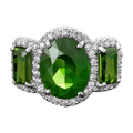Demantoid Garnet Ring, 6.46 Carats