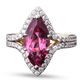 Red Spinel and Diamond Ring, 3.95 Carats