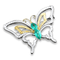 Colombian Emerald Butterfly Brooch