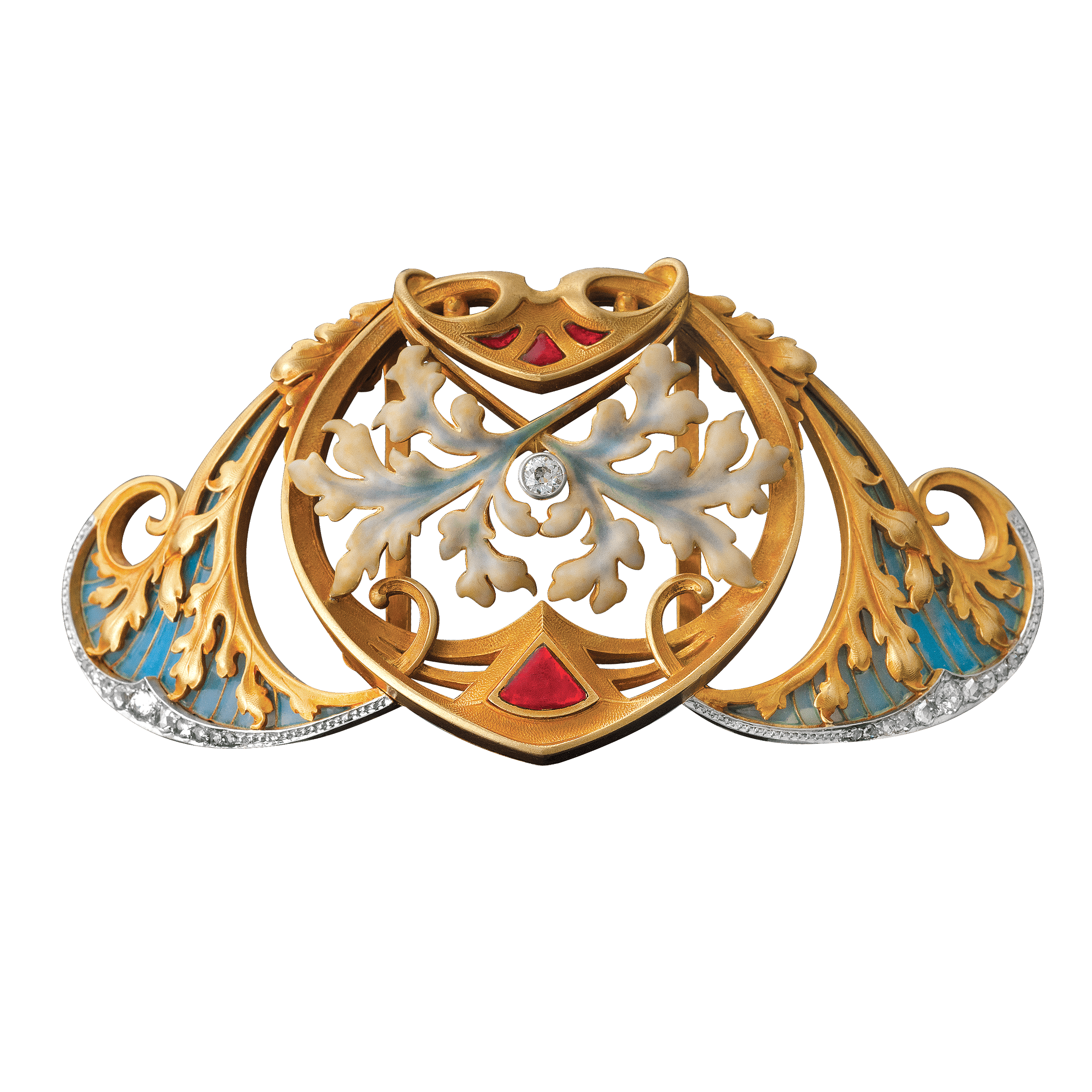 Art Nouveau Plique-a-Jour Enamel Pendant