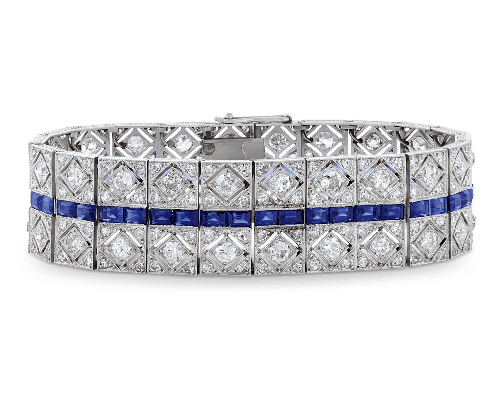 Art Deco Diamond and Sapphire Bracelet