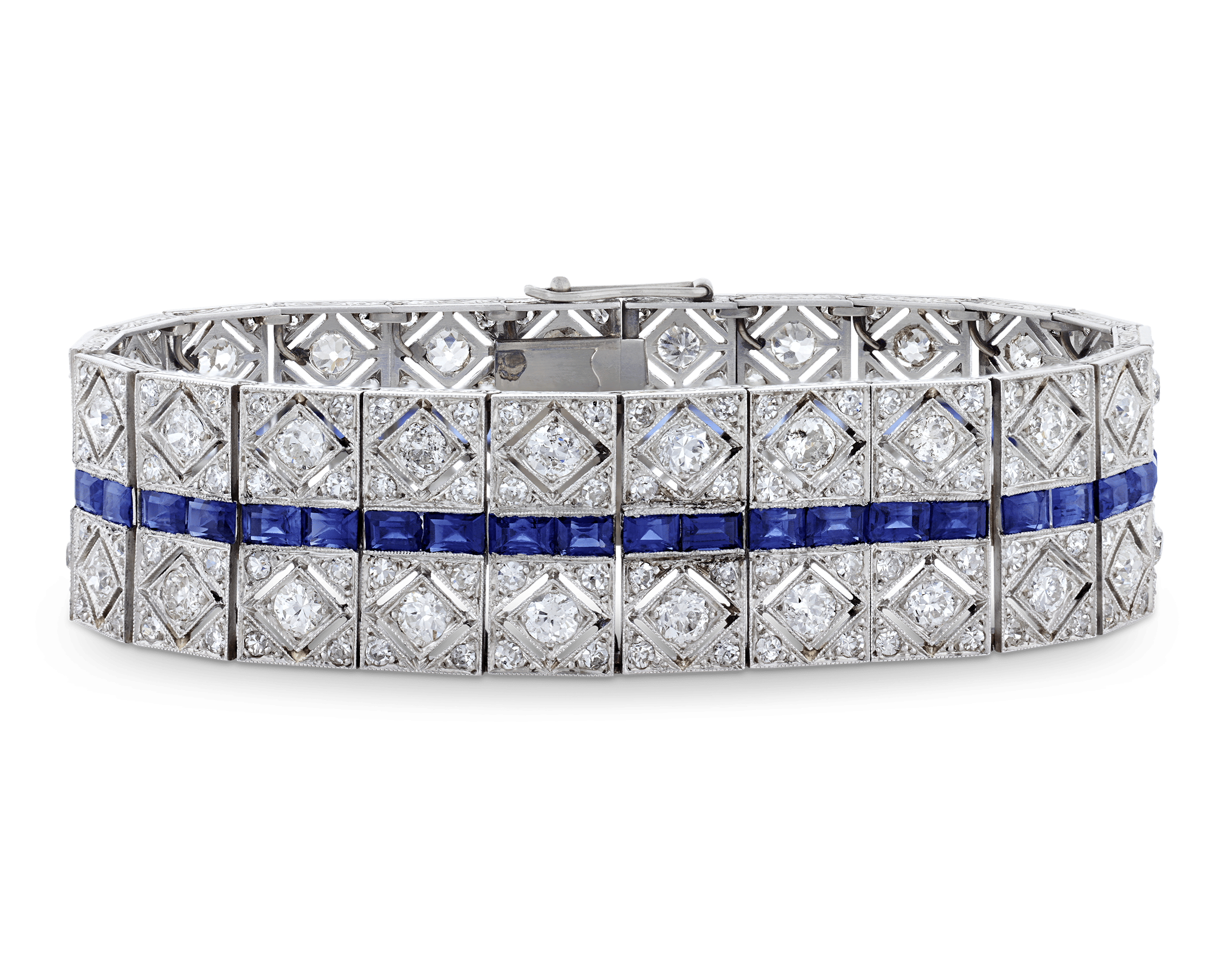 Art Deco Diamond and Sapphire Bracelet