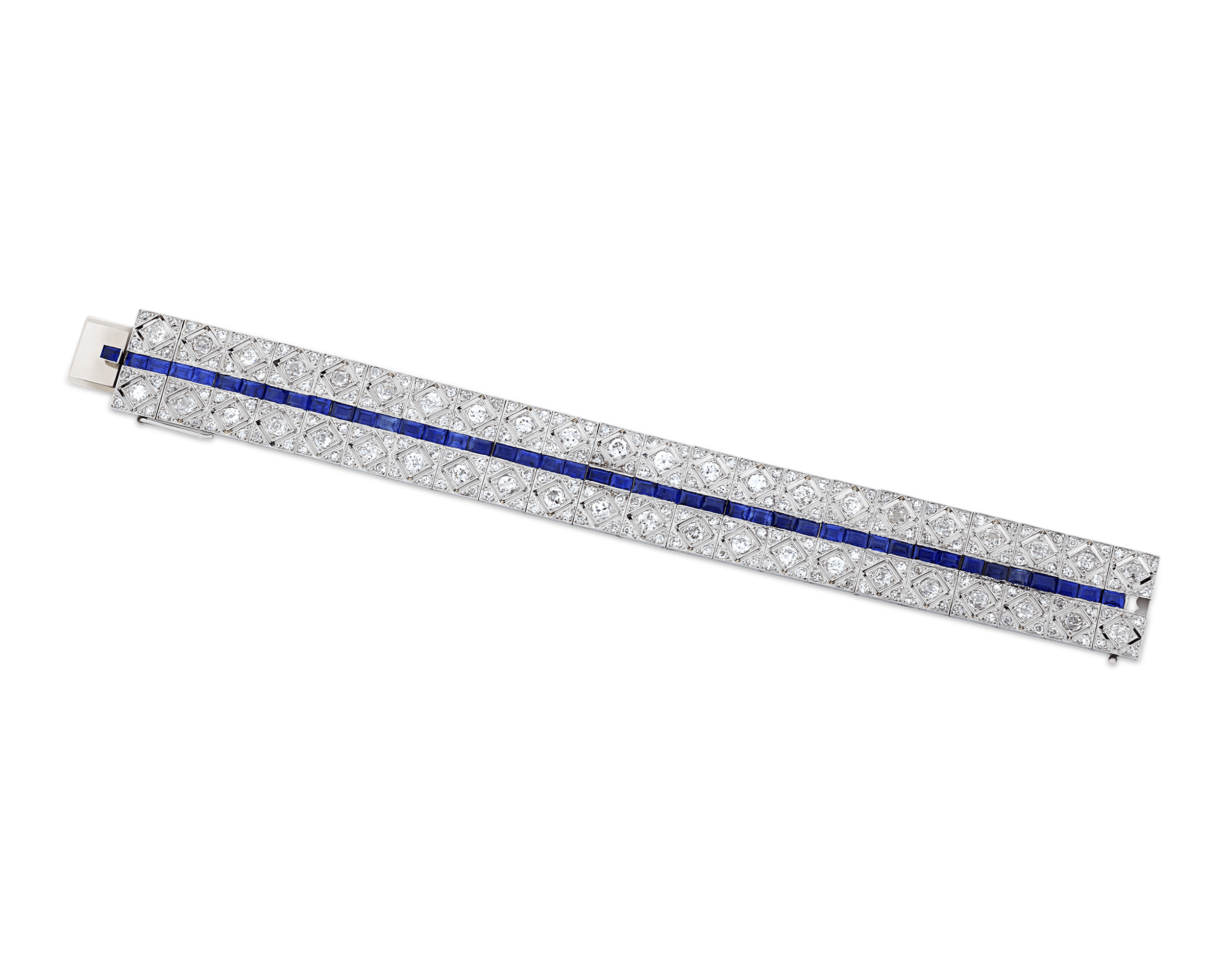 Art Deco Diamond and Sapphire Bracelet
