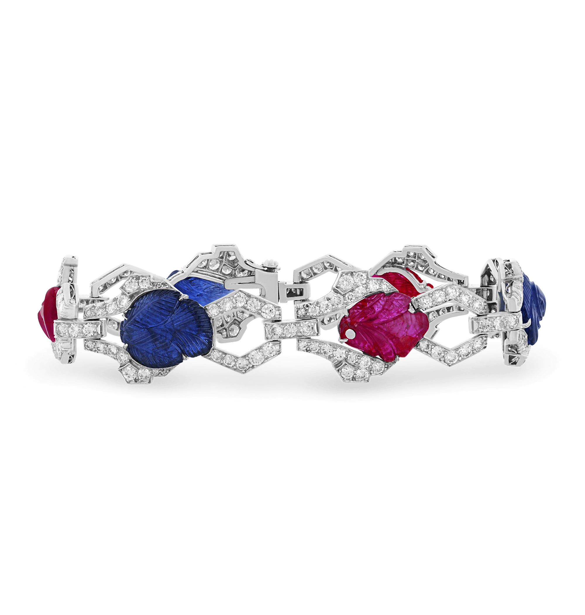 Art Deco Ruby & Sapphire Bracelet